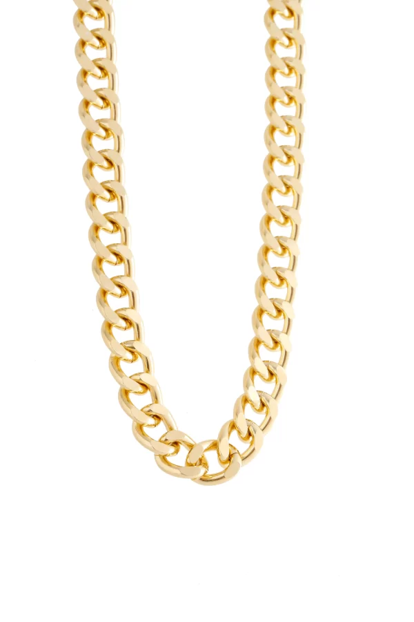 Collar dorado en baño de oro 24k y dije. Marca Brazz by Roel, con Roel Joyas puedes emprender e impulsar tu negocio, tenemos los mejores precios del mercado