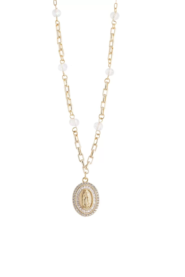 Collar dorado en baño de oro 24k y dije. Marca Brazz by Roel, con Roel Joyas puedes emprender e impulsar tu negocio, tenemos los mejores precios del mercado