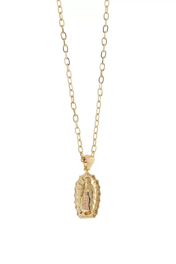 Collar dorado en baño de oro 24k y dije. Marca Brazz by Roel, con Roel Joyas puedes emprender e impulsar tu negocio, tenemos los mejores precios del mercado