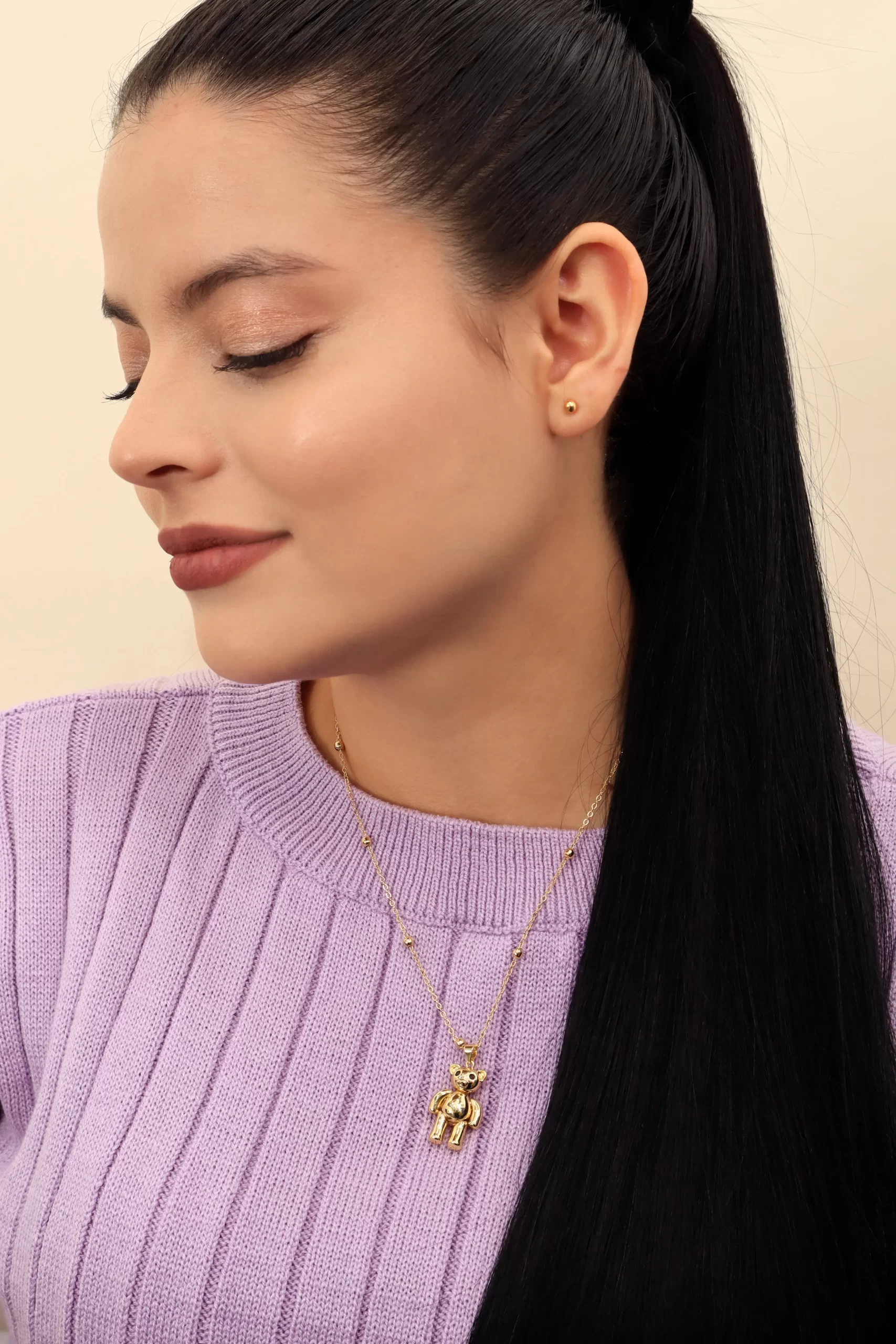 Collar dorado en baño de oro 24k y dije. Marca Brazz by Roel, con Roel Joyas puedes emprender e impulsar tu negocio, tenemos los mejores precios del mercado