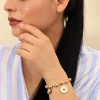 Pulseras doradas en baño de oro 24k y dije. Marca Brazz by Roel, con Roel Joyas puedes emprender e impulsar tu negocio, tenemos los mejores precios del mercado