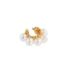 Arete dorado en baño de oro 24k y dije. Marca Brazz by Roel, con Roel Joyas puedes emprender e impulsar tu negocio, tenemos los mejores precios del mercado